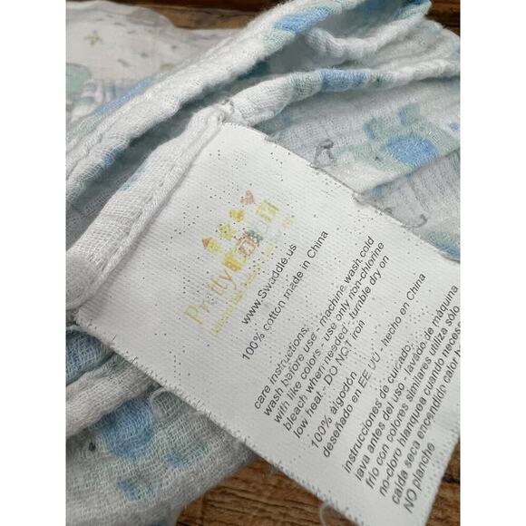 Aden + Anais Pretty Baby 4 Swaddle Baby Blankets Elephants Solid Teal Unisex - Picture 4 of 6